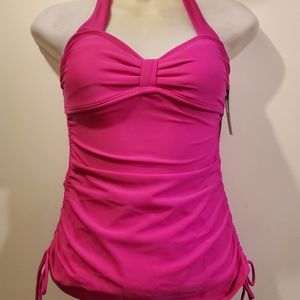 Beach Joy One Piece Bathing Suit Hot Pink size small NWT